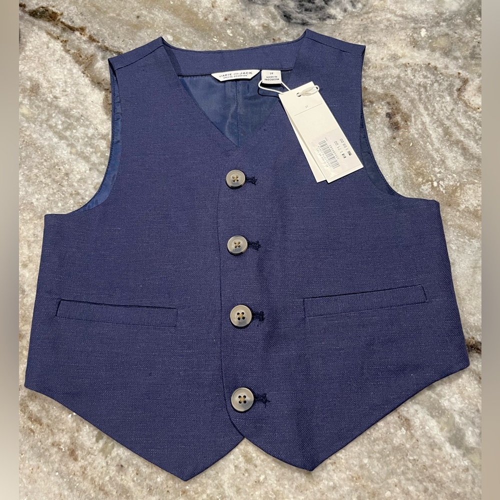 Janie and Jack Boys Vest 2T Navy Blue